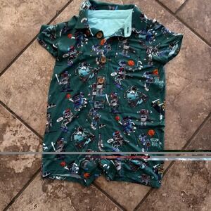 Posh Peanut Baby Boys 12-18 Months Sporty Robots Shortfall Outfit/pajamas VGC